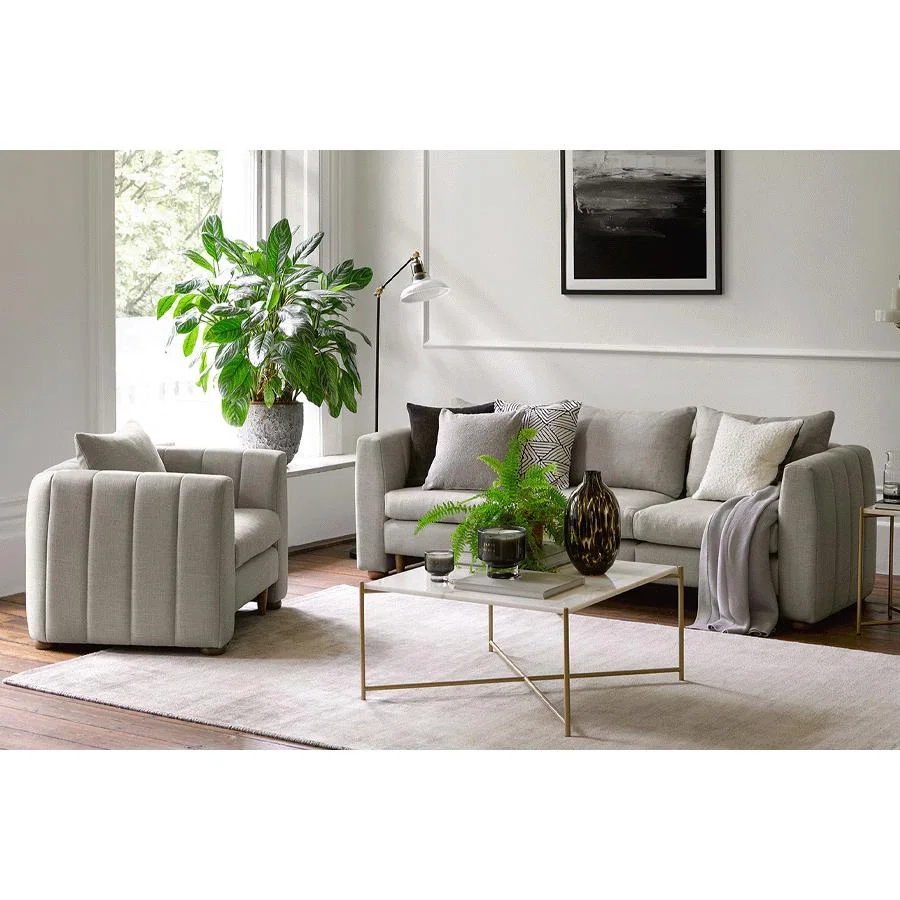 Tiffany Slim 3 Seat Sofa in Terracotta Florence Textured Weave – image 2
