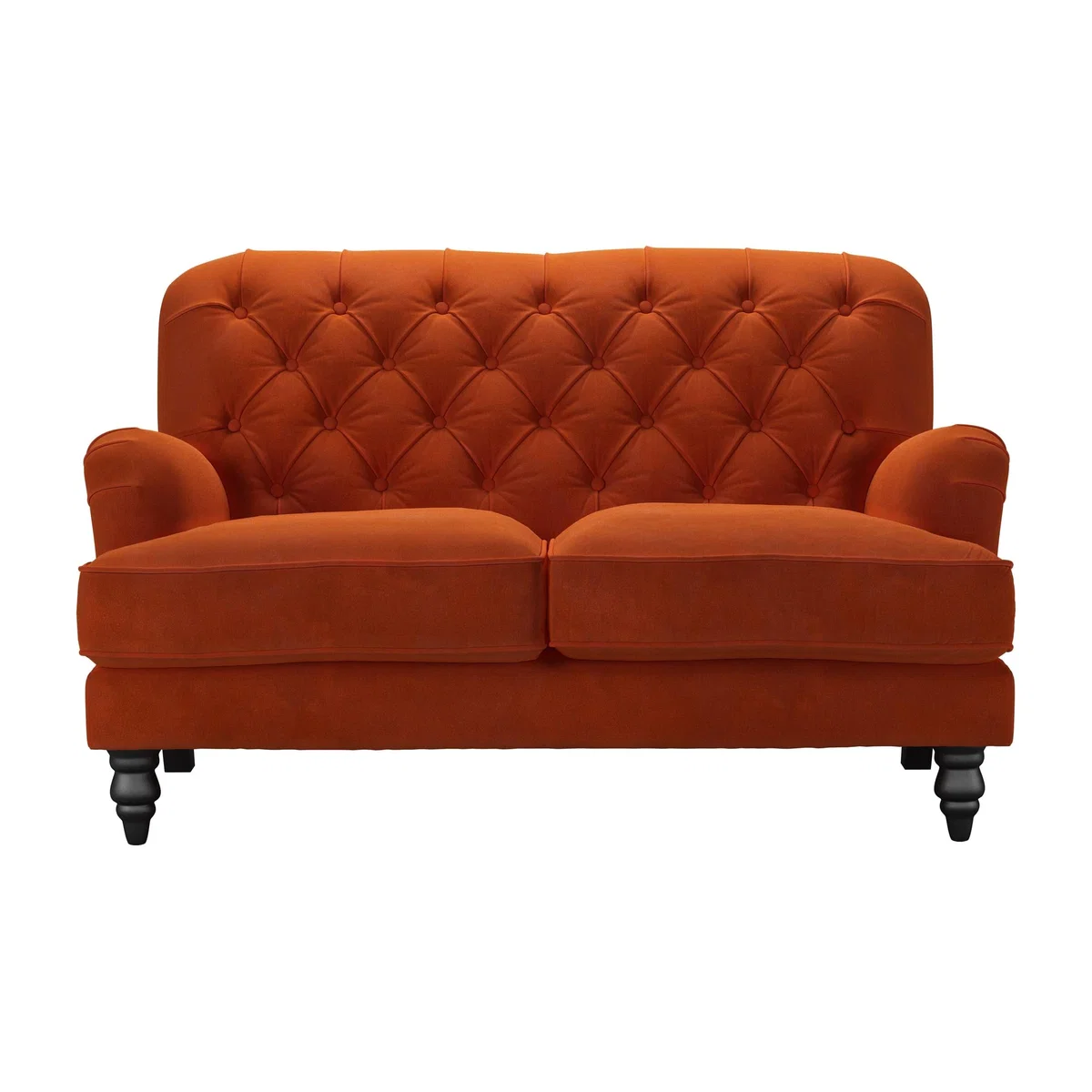 Snowdrop Button Back 2 Seat Sofa in Brick Aquaclean Clever Velvet – image 1
