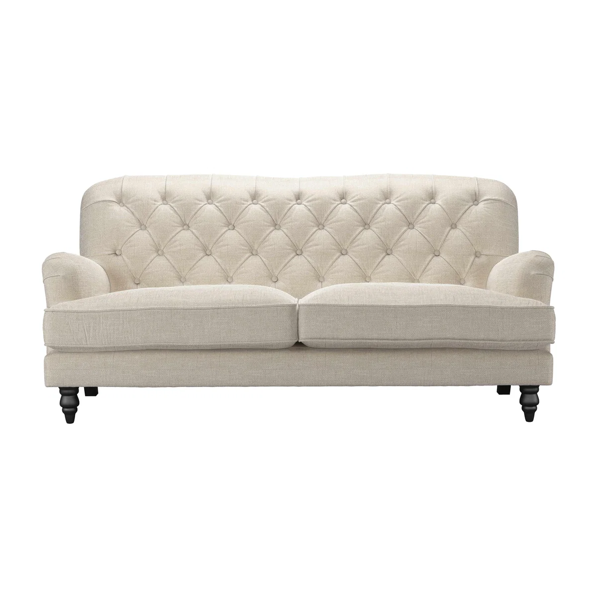 Snowdrop Button Back 3 Seat Sofa (breaks down) in Jasmine Silky Jacquard Weave – image 1