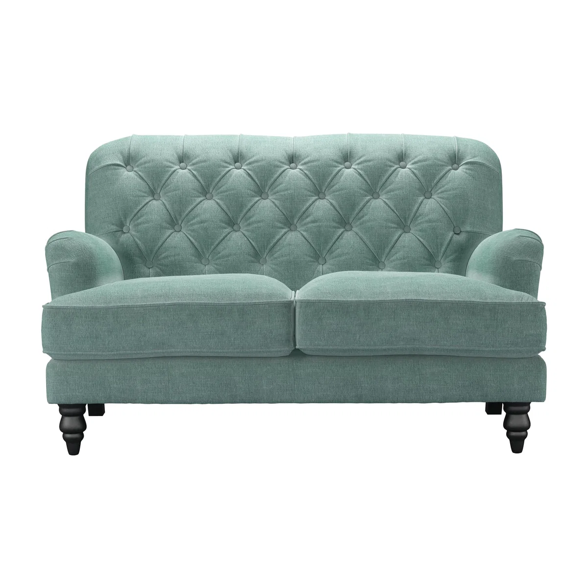 Snowdrop Button Back 2 Seat Sofa in Sea Spray Aquaclean Clever Chenille – image 1