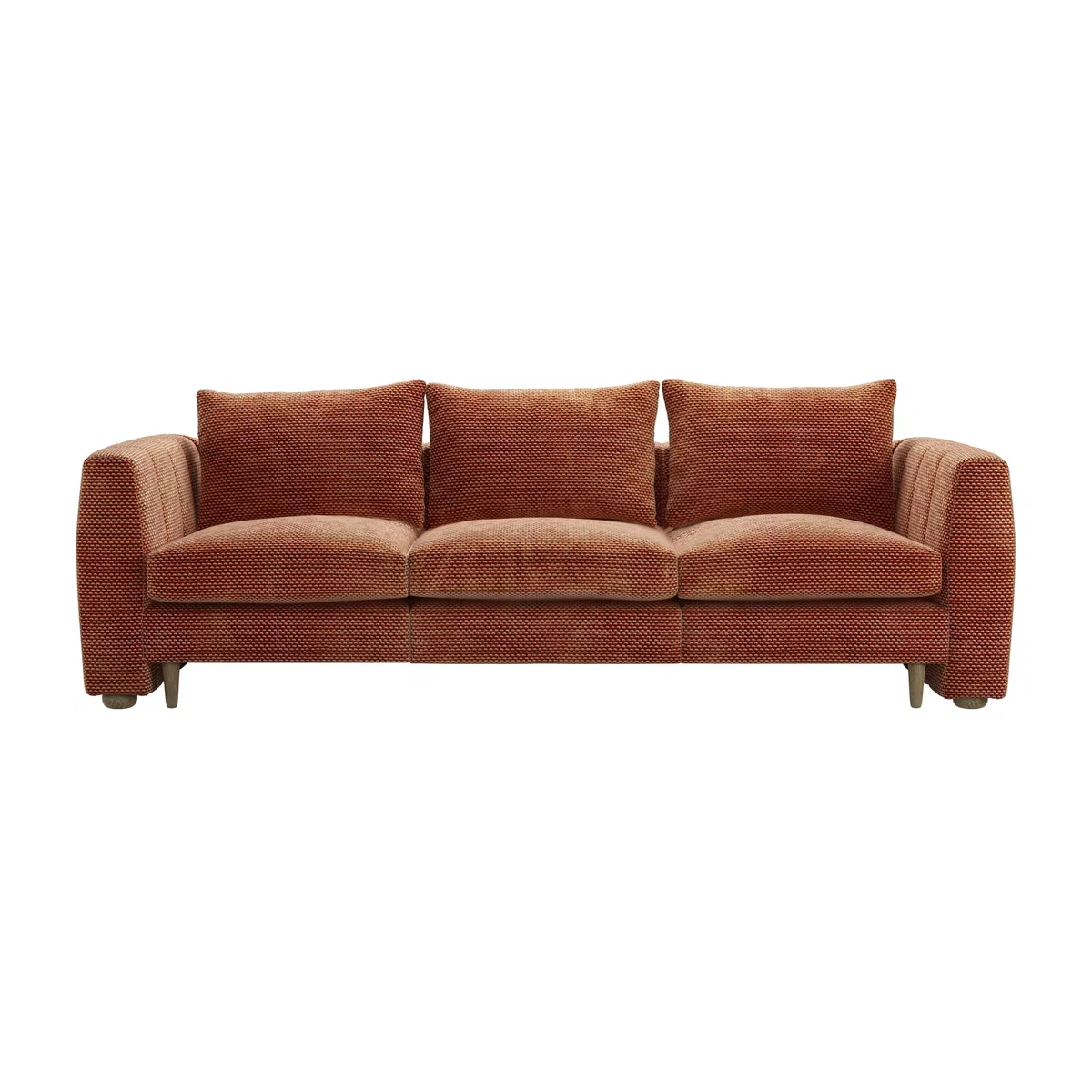 Tiffany Slim 3 Seat Sofa in Pomegranate Bubble Velvet – image 1
