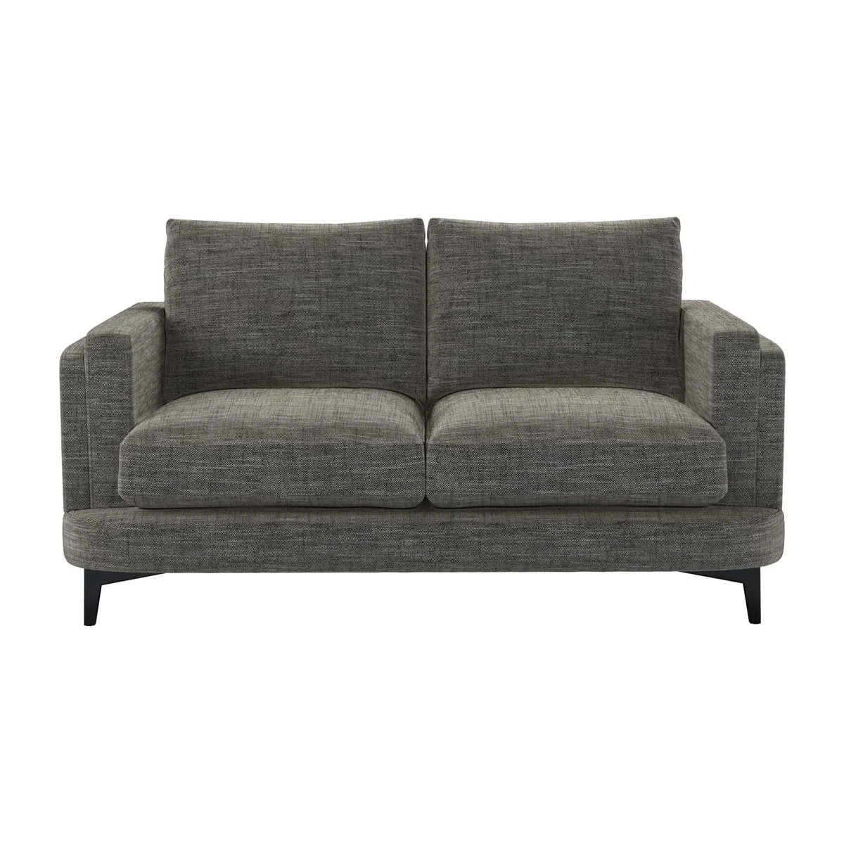 Boston Squared Arm 2 Seat Sofa in Liquorice Baylee Multi-Tone Viscose Linen – image 1