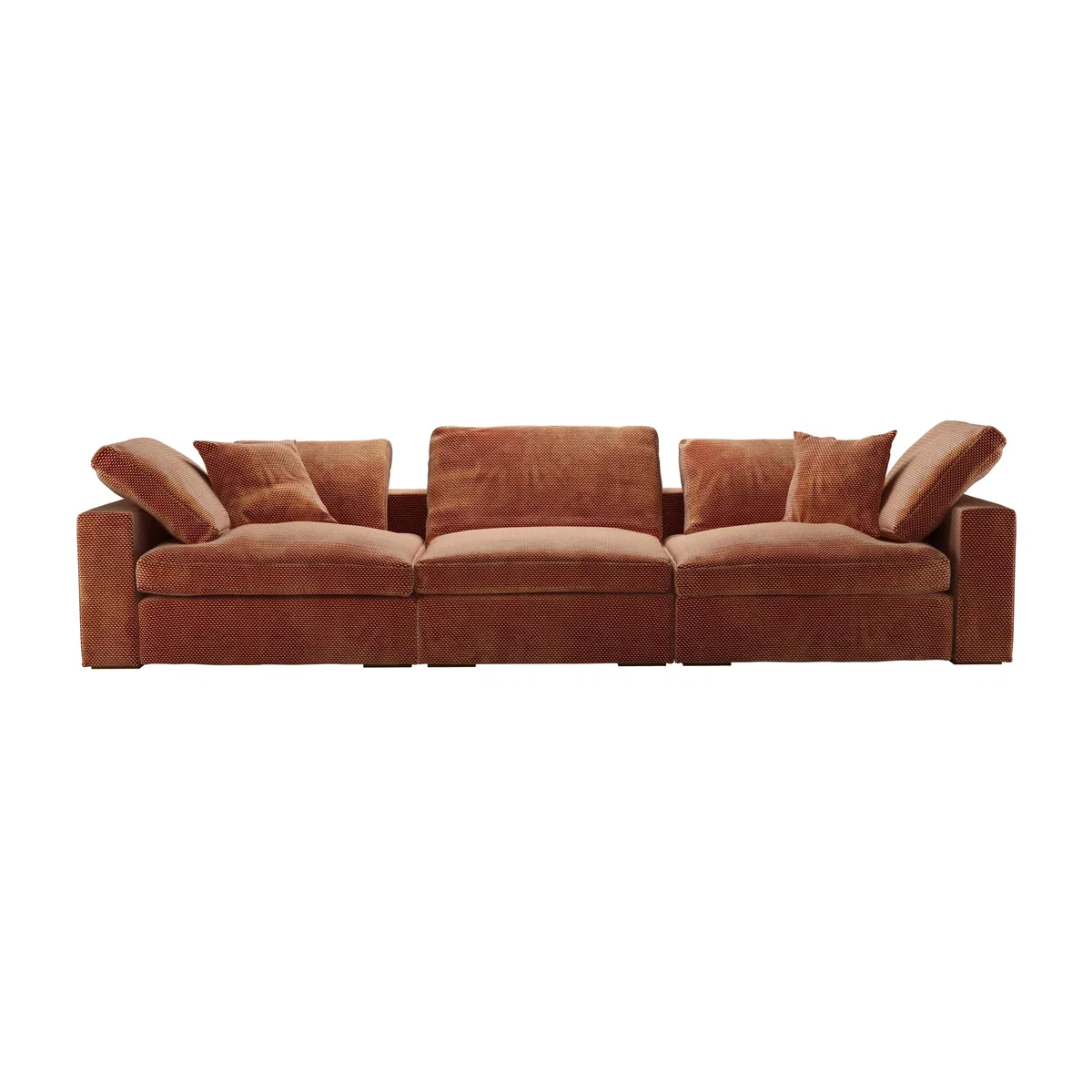 Long Island 3 Seat Sofa in Pomegranate Bubble Velvet – image 1