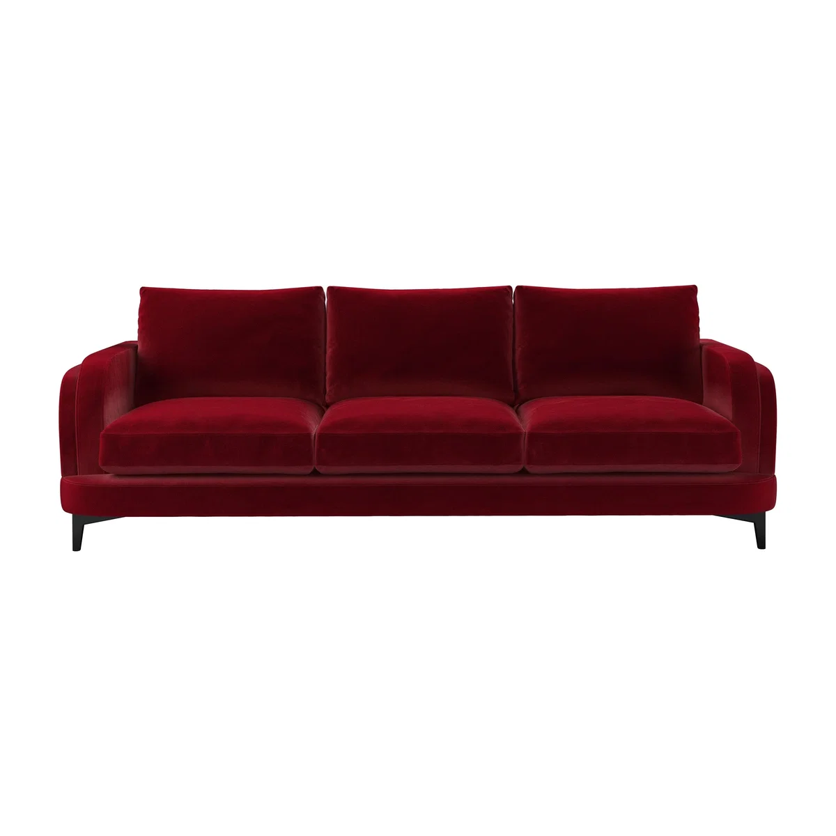 Boston Curved Arm 4 Seat Sofa in Malbec Cotton Matt Velvet – image 1