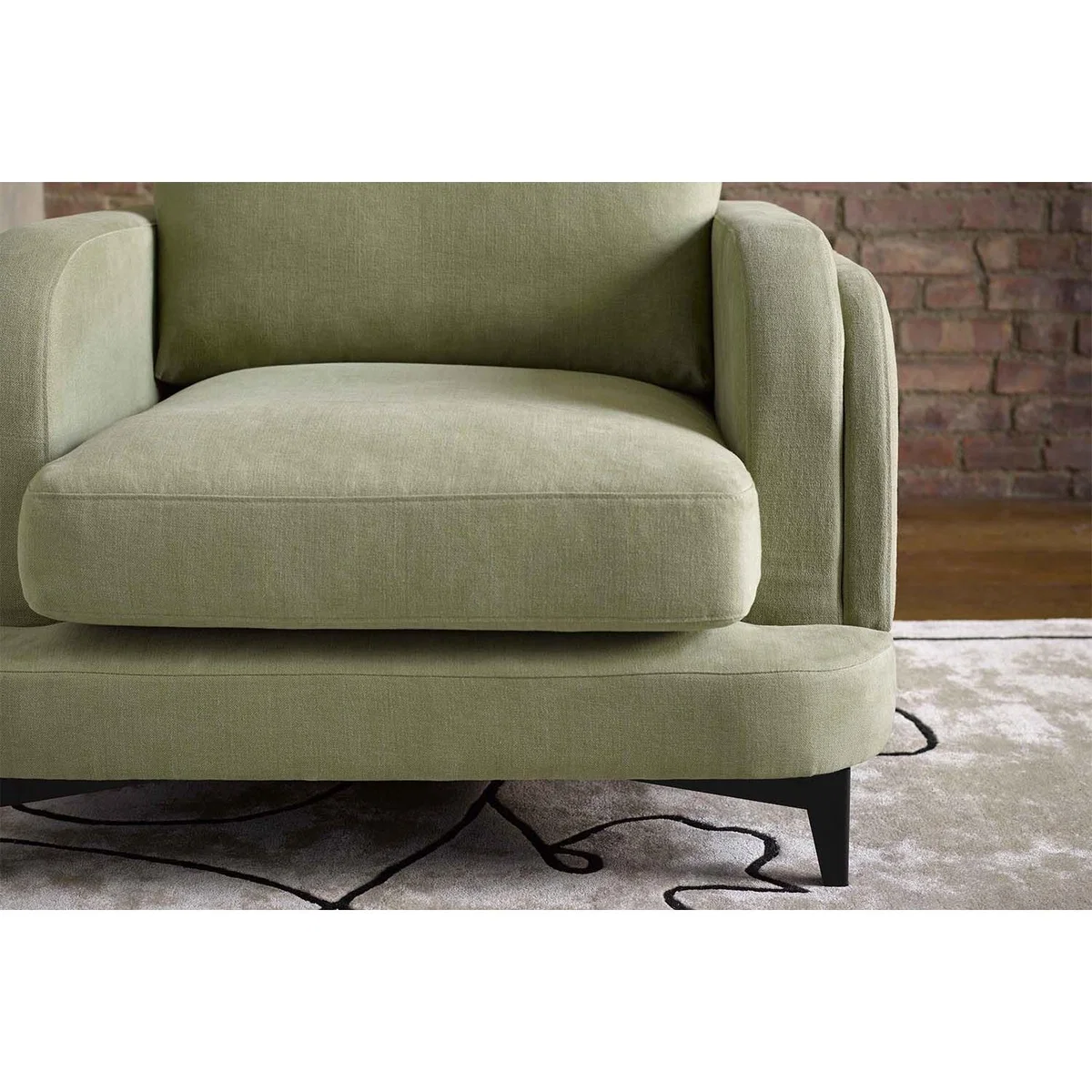 Boston Curved Arm 3 Seat Sofa in Celadon Easy Cotton – image 8