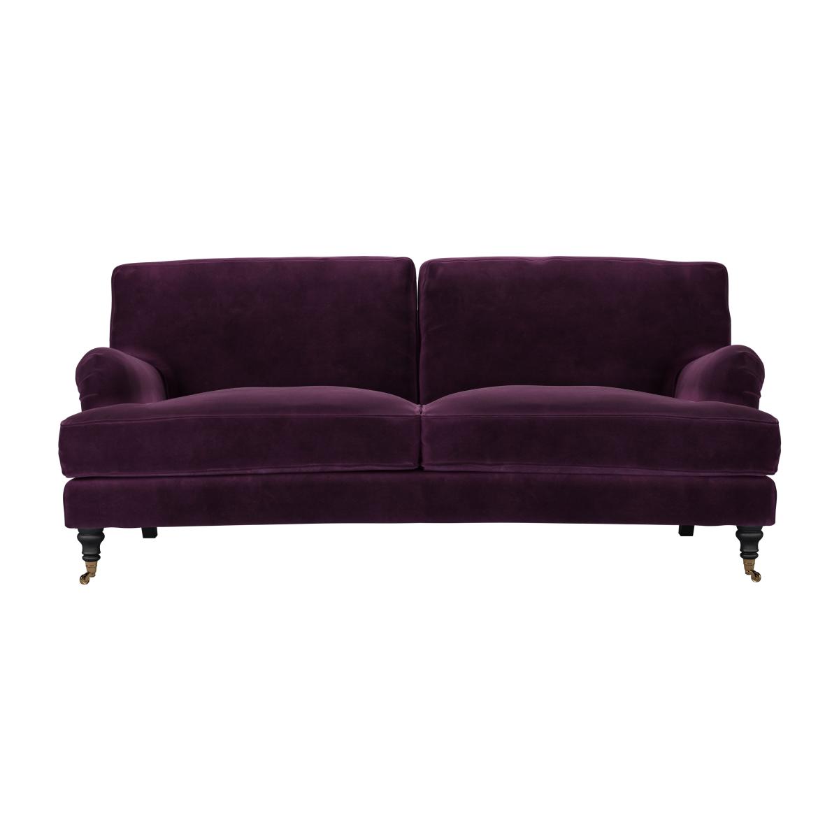 Bluebell 3 Seat Sofa (breaks down) in Damson Smart Velvet – image 1