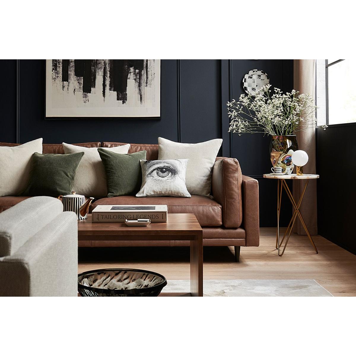 Marco 2.5 Seat Sofa in Midnight Blue Brushed Linen Cotton – image 3