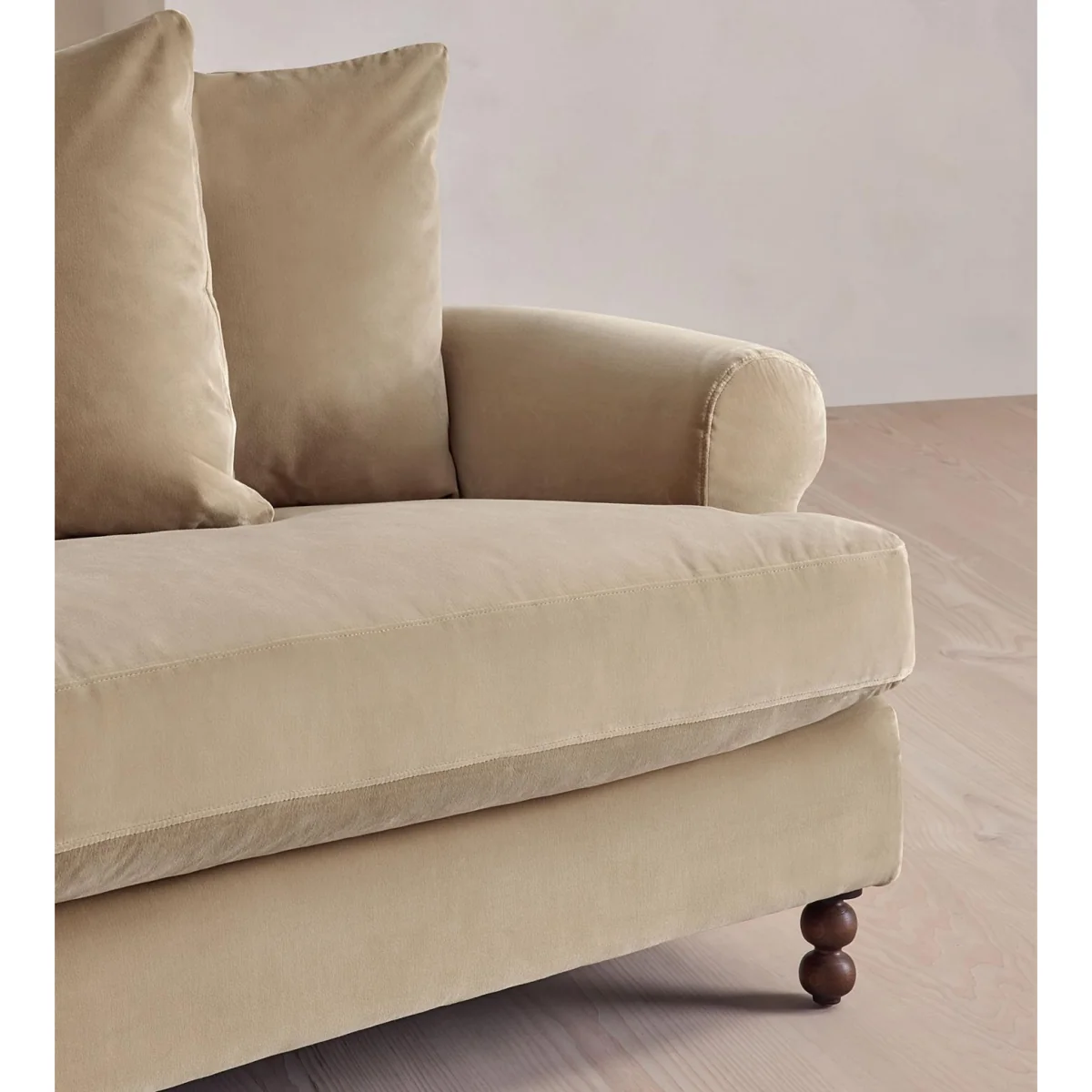 Audrey Four Seater Sofa, Velvet, Oyster, UK – image 6