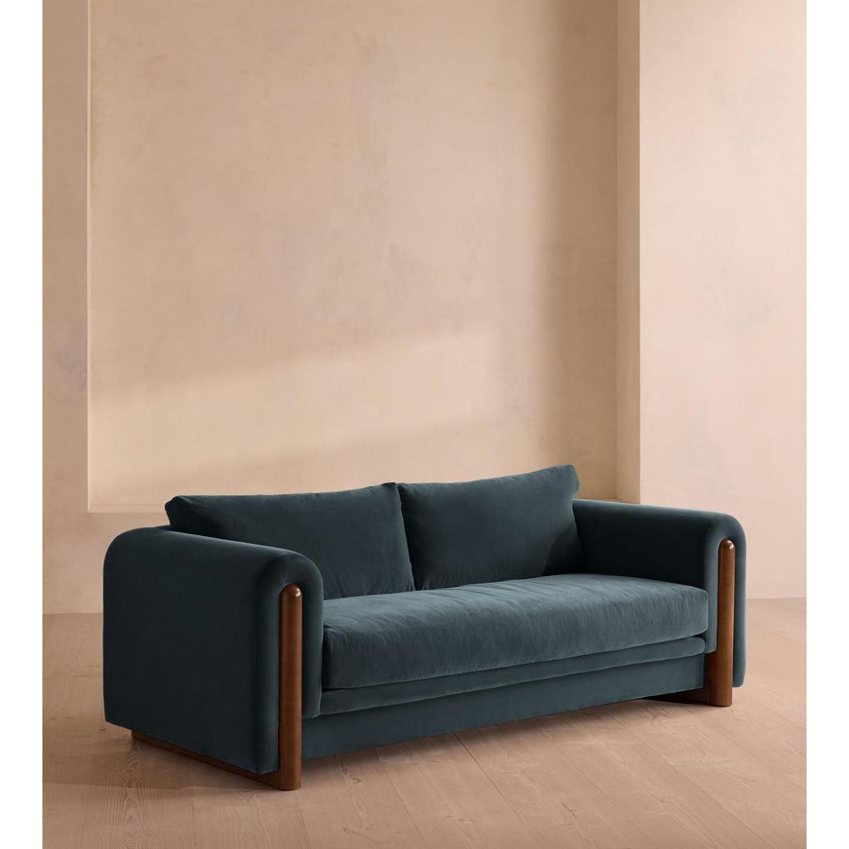 Faarell Sofa, Velvet, Grey Blue, US – image 2