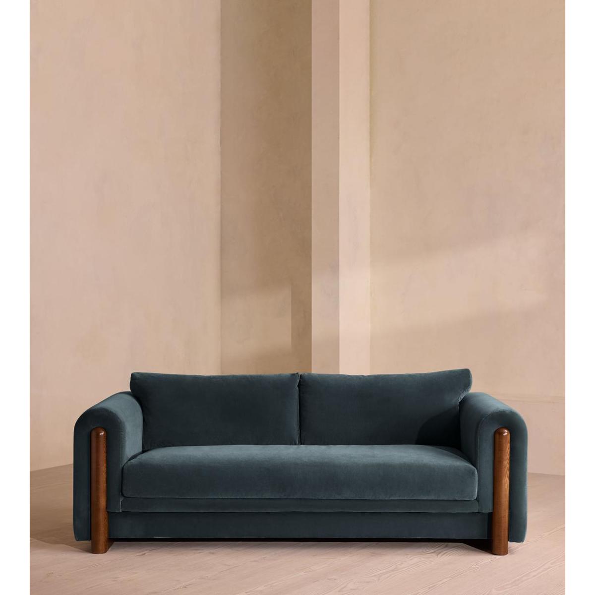 Faarell Sofa, Velvet, Grey Blue, US – image 3