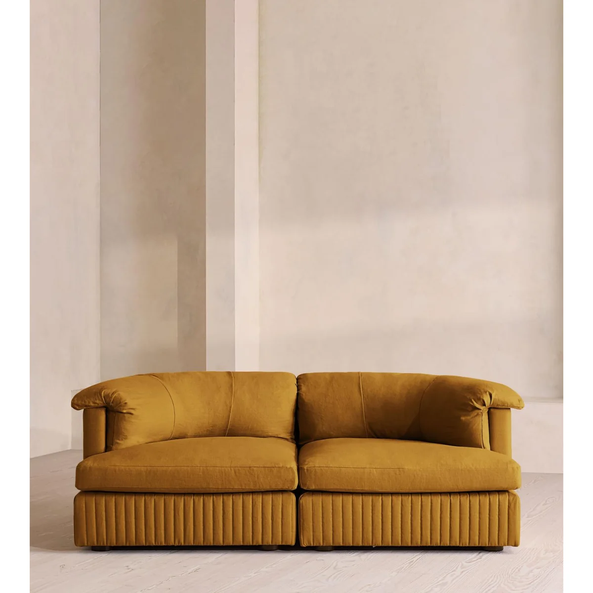 Oona Deep Sit Modular Sofa, Three Seater, Linen, Turmeric, UK – image 2