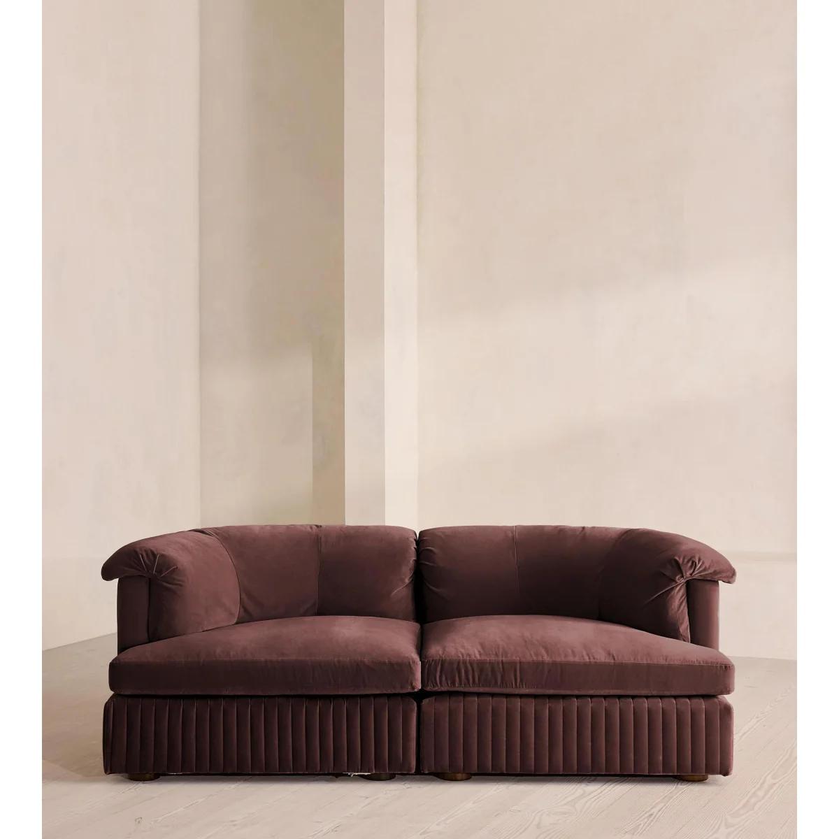 Oona Modular Sofa, Three Seater, Velvet, Aubergine, UK – image 2