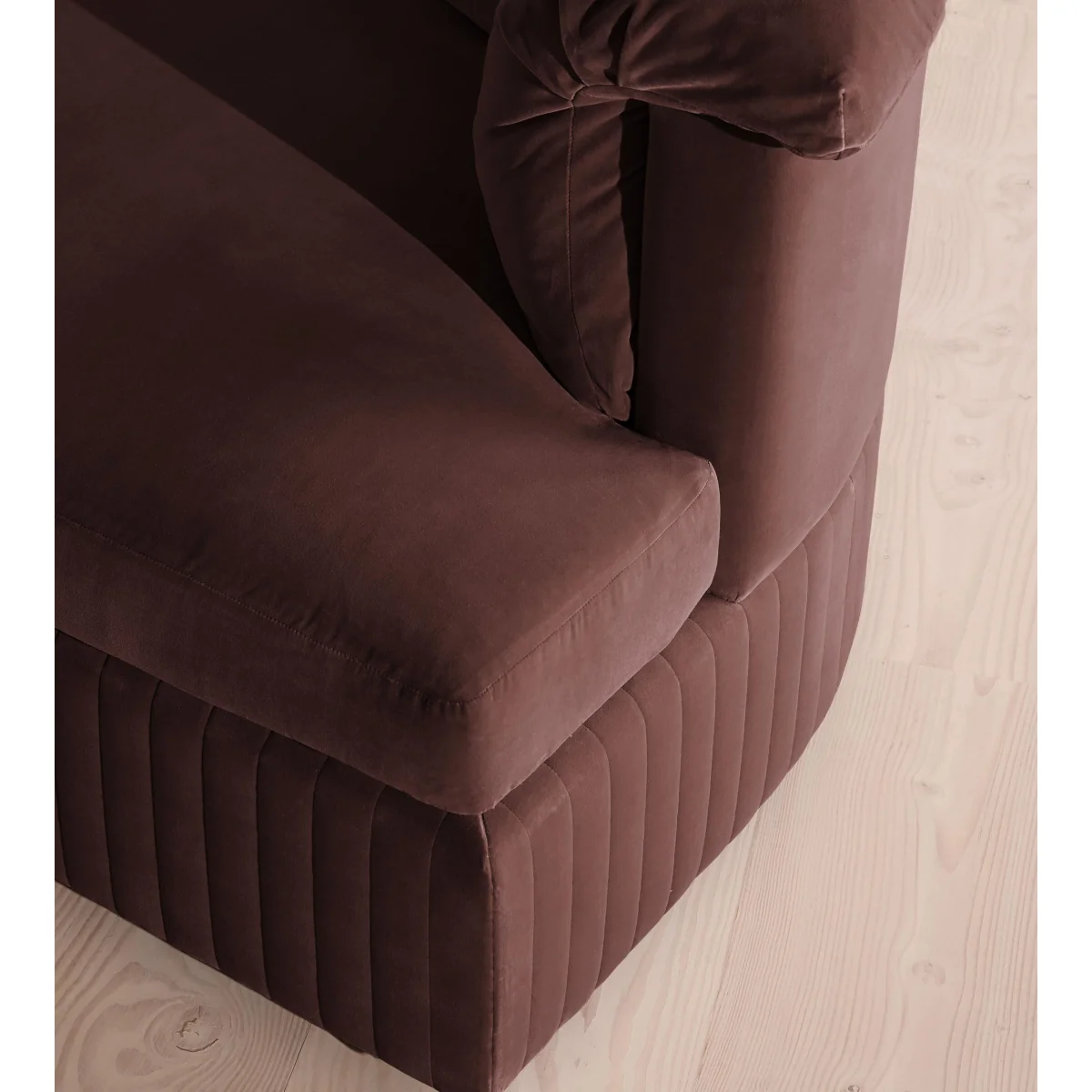 Oona Modular Sofa, Three Seater, Velvet, Aubergine, UK – image 6