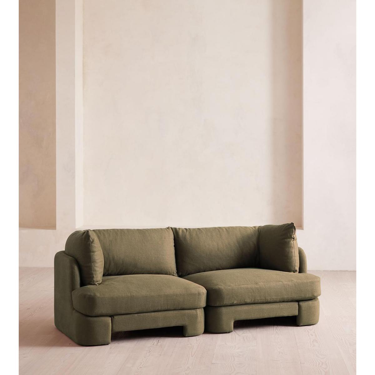 Odell Deeper Sit Modular Sofa, Three Seater, Linen, Sage – image 2