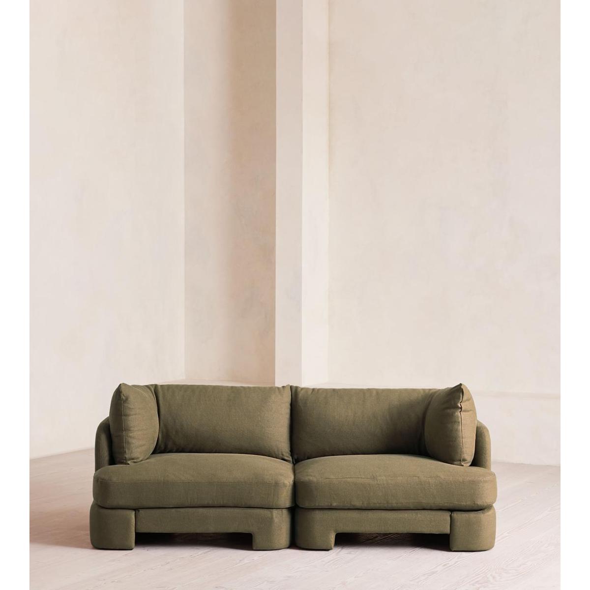 Odell Deeper Sit Modular Sofa, Three Seater, Linen, Sage – image 3