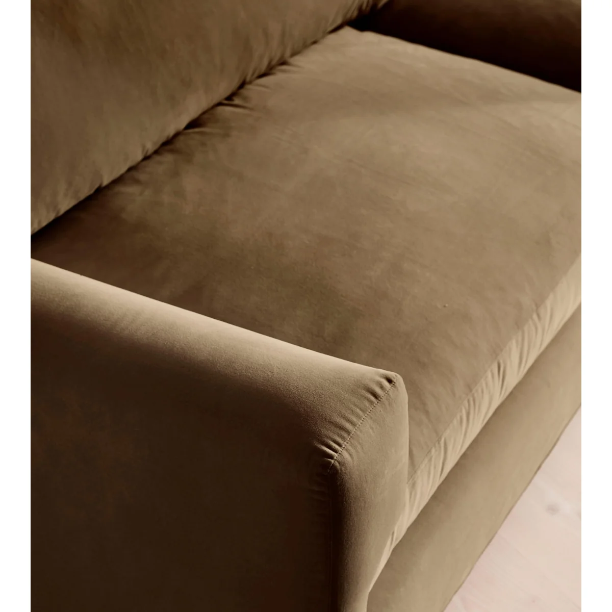 Mossley Four Seater Sofa, Velvet, Truffle, UK – image 7
