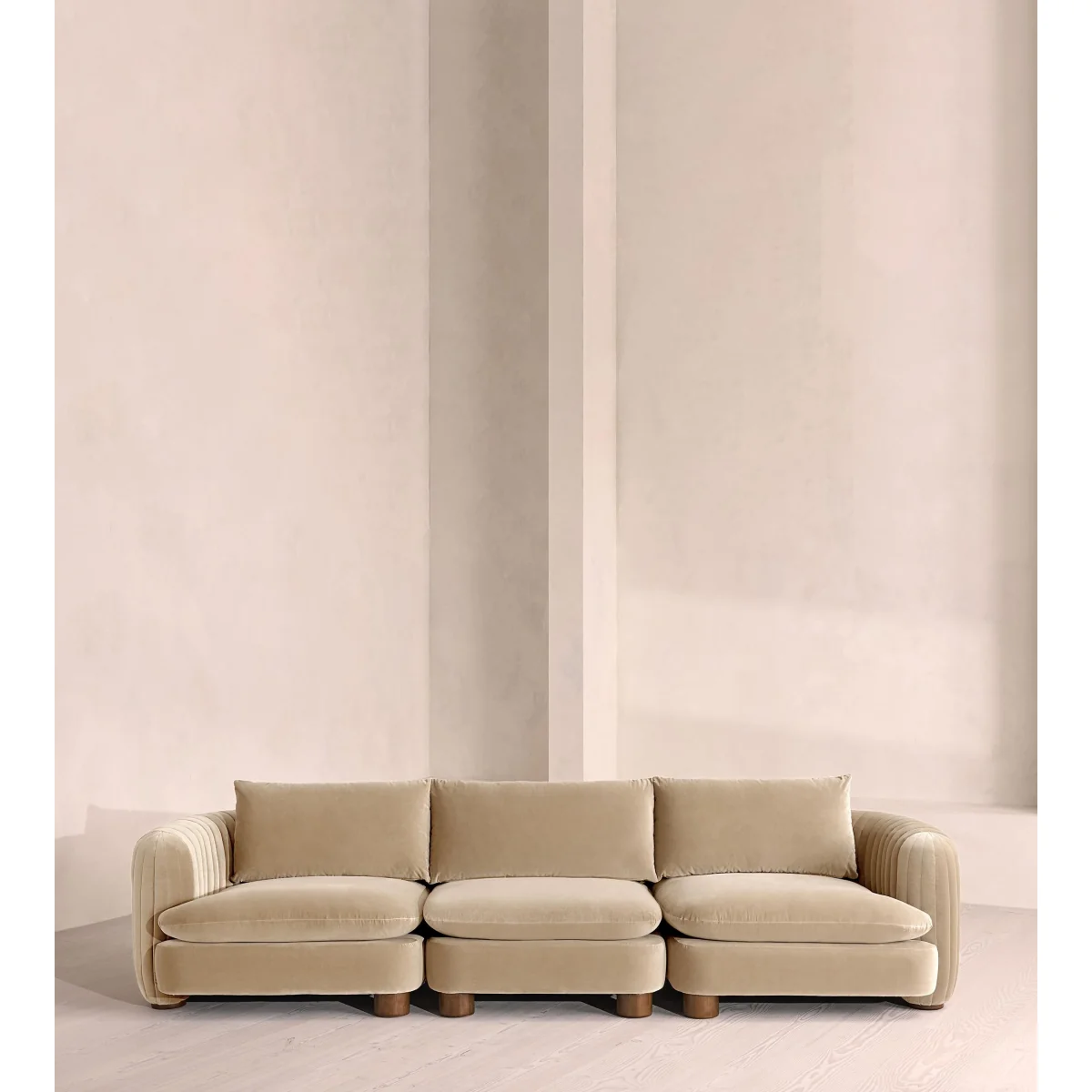 Vivienne Modular Sofa, Four Seater, Velvet, Oyster, UK – image 2