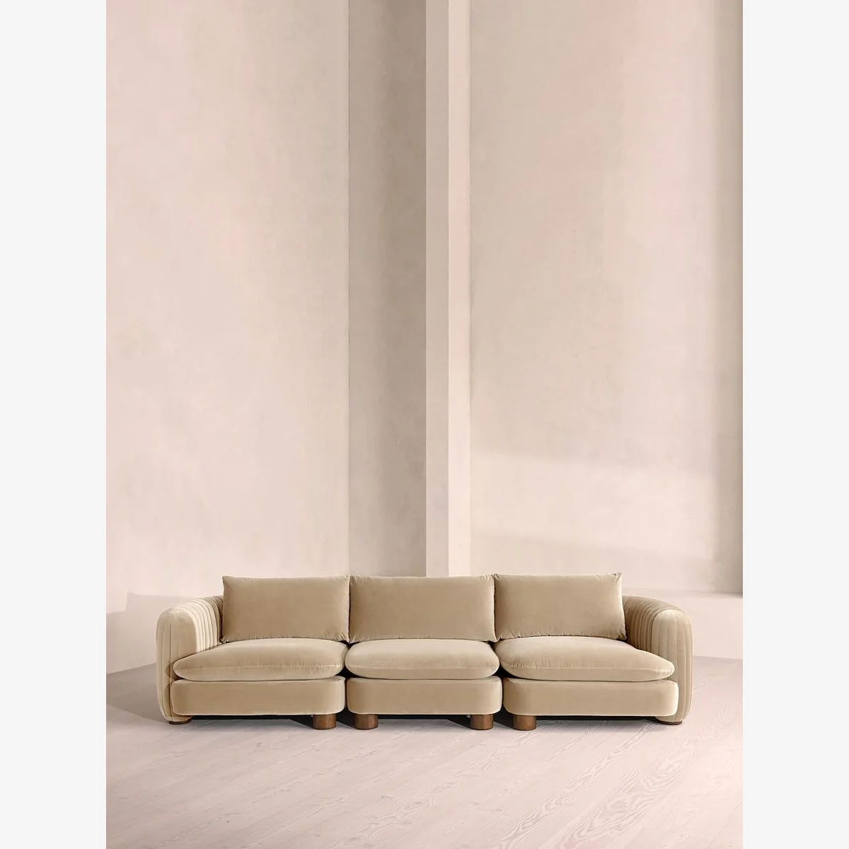 Vivienne Modular Sofa, Four Seater, Velvet, Oyster, UK – image 1