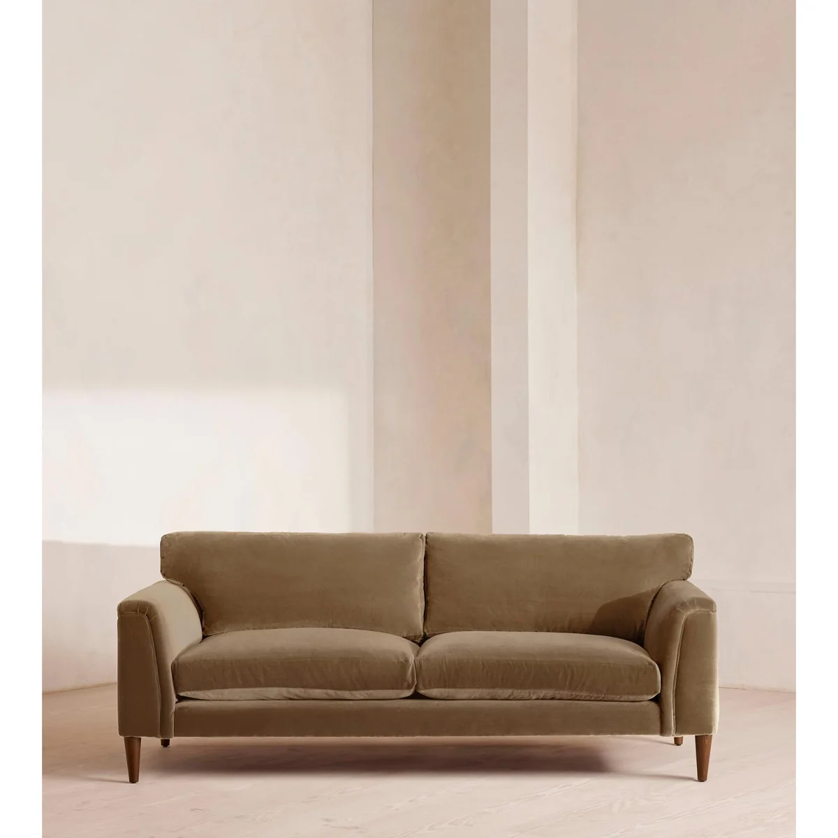 Reya Three Seater Sofa, Velvet, Truffle, UK – image 2