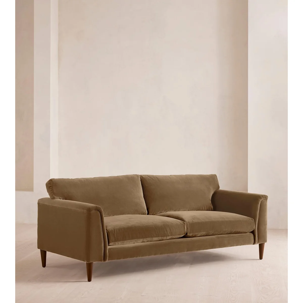 Reya Three Seater Sofa, Velvet, Truffle, UK – image 3
