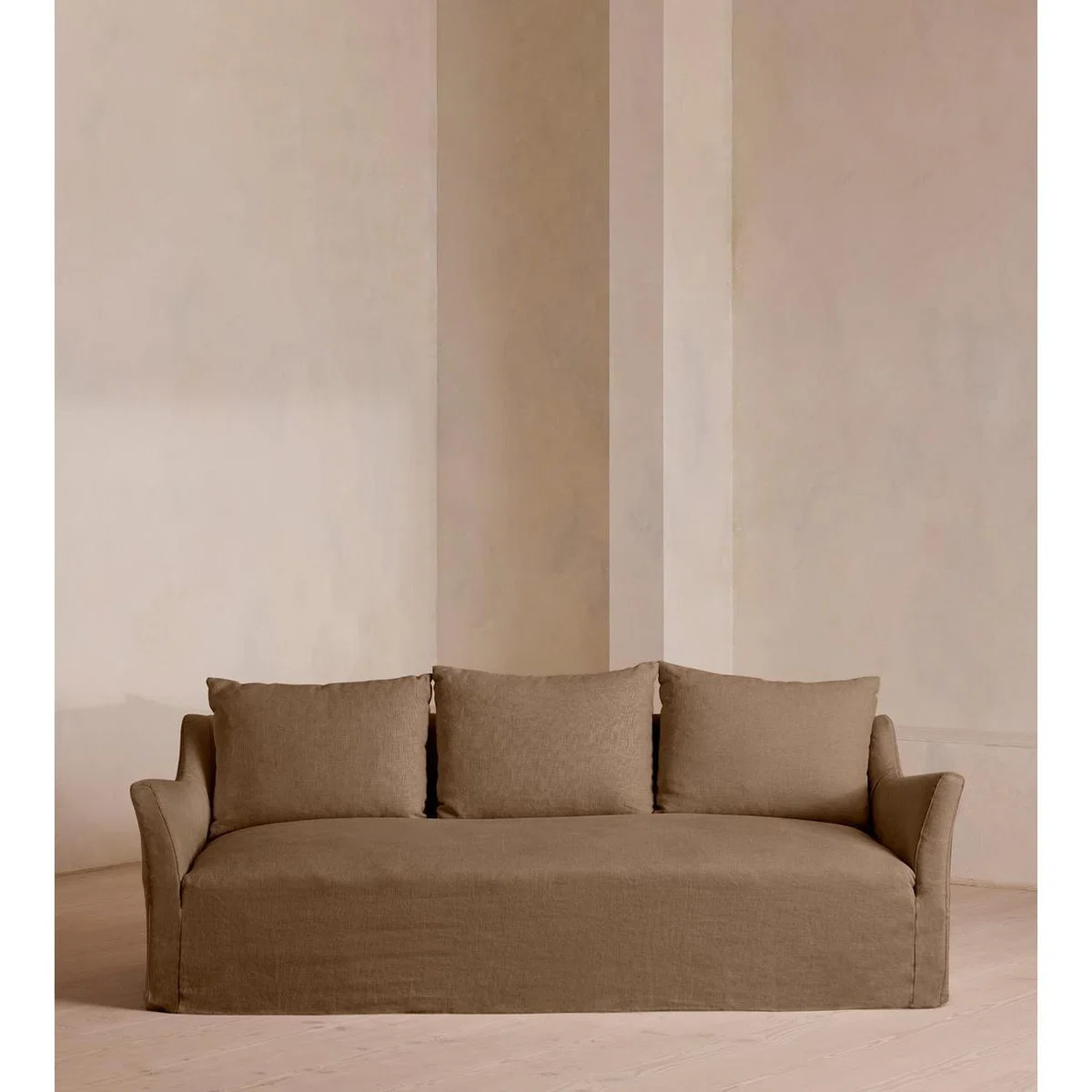 Roma Three Seater Sofa, Linen, Ochre – image 2