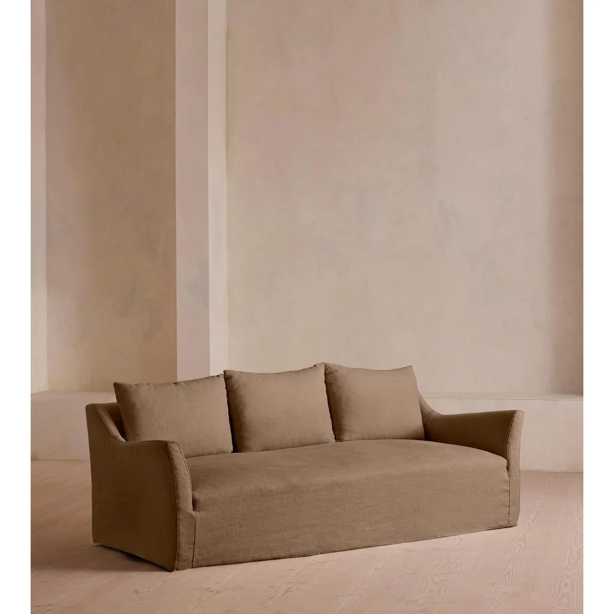 Roma Three Seater Sofa, Linen, Ochre – image 3