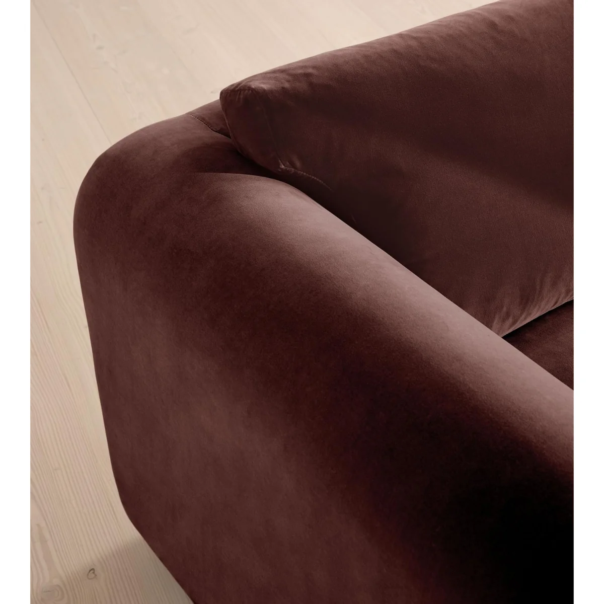 Farrell Three Seater Sofa, Velvet, Aubergine, UK – image 6