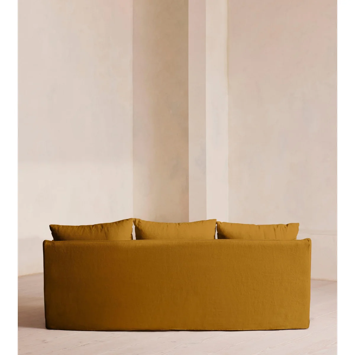 Roma Three Seater Sofa, Linen, Turmeric, UK – image 5