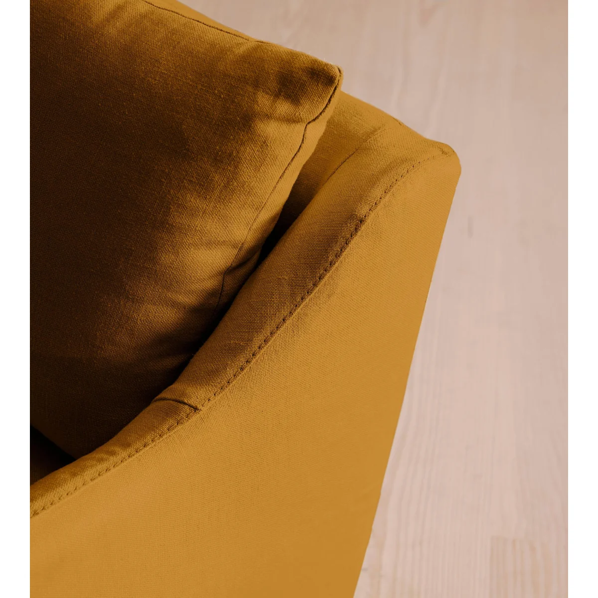 Roma Three Seater Sofa, Linen, Turmeric, UK – image 6