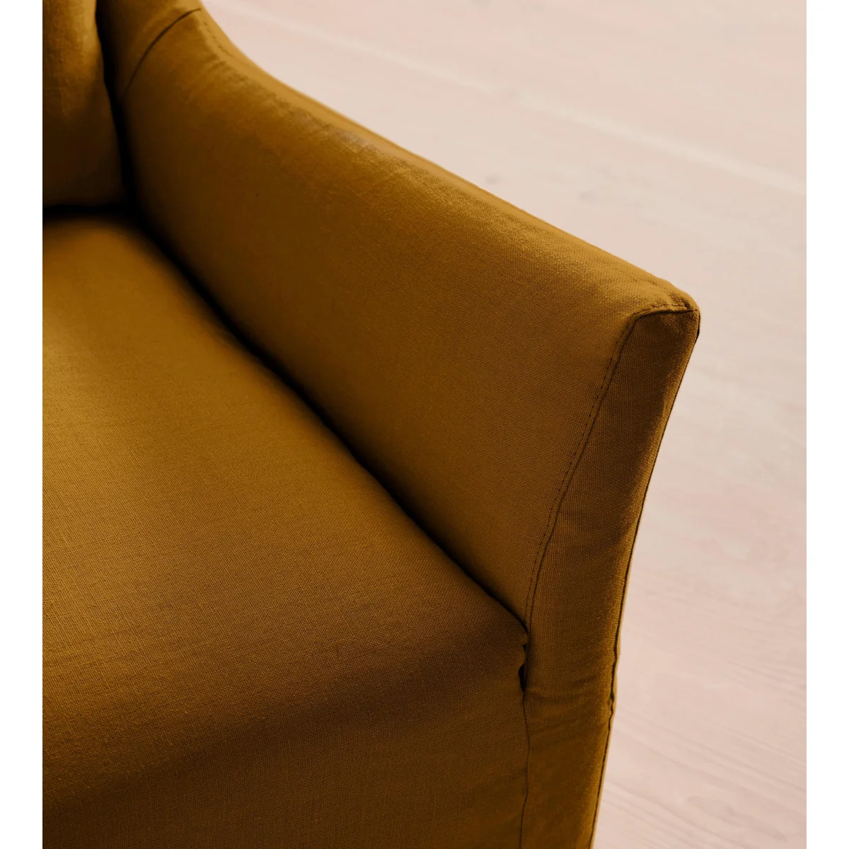 Roma Three Seater Sofa, Linen, Turmeric, UK – image 7