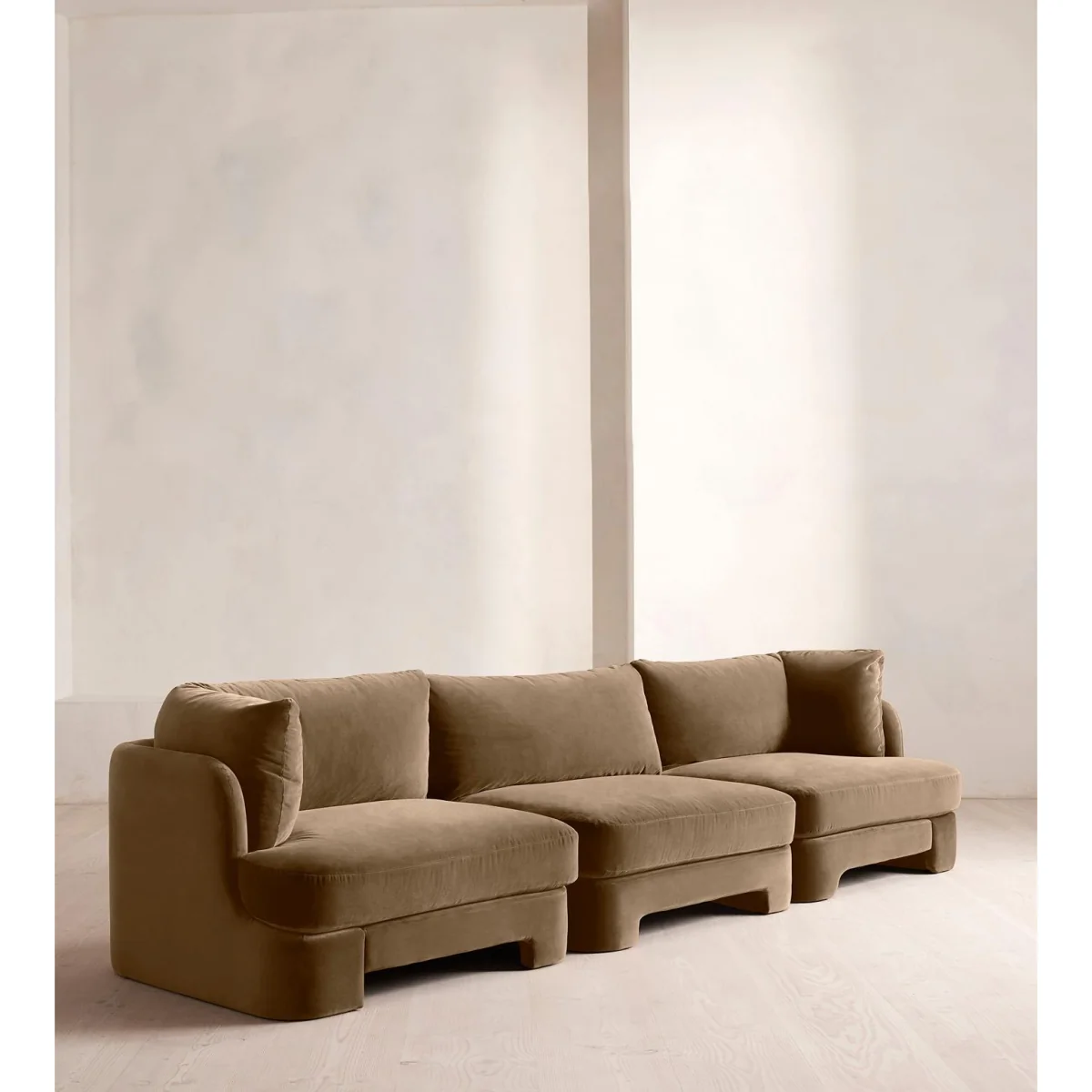 Odell Modular Sofa, Four Seater, Velvet, Truffle, UK – image 3