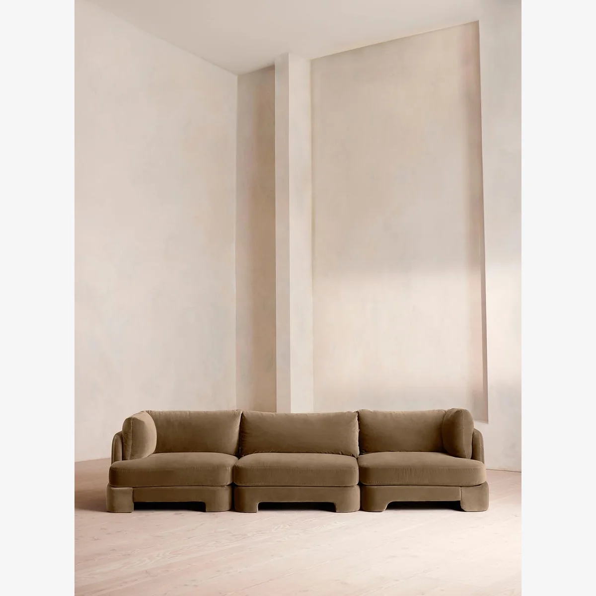 Odell Modular Sofa, Four Seater, Velvet, Truffle, UK – image 1