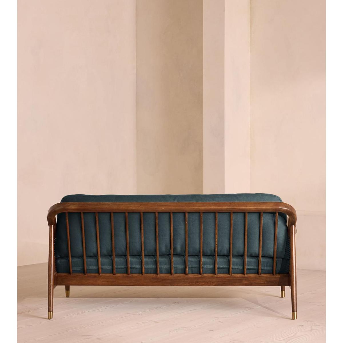Atlanta Three Seater Sofa, Linen, Prussian Blue – image 5