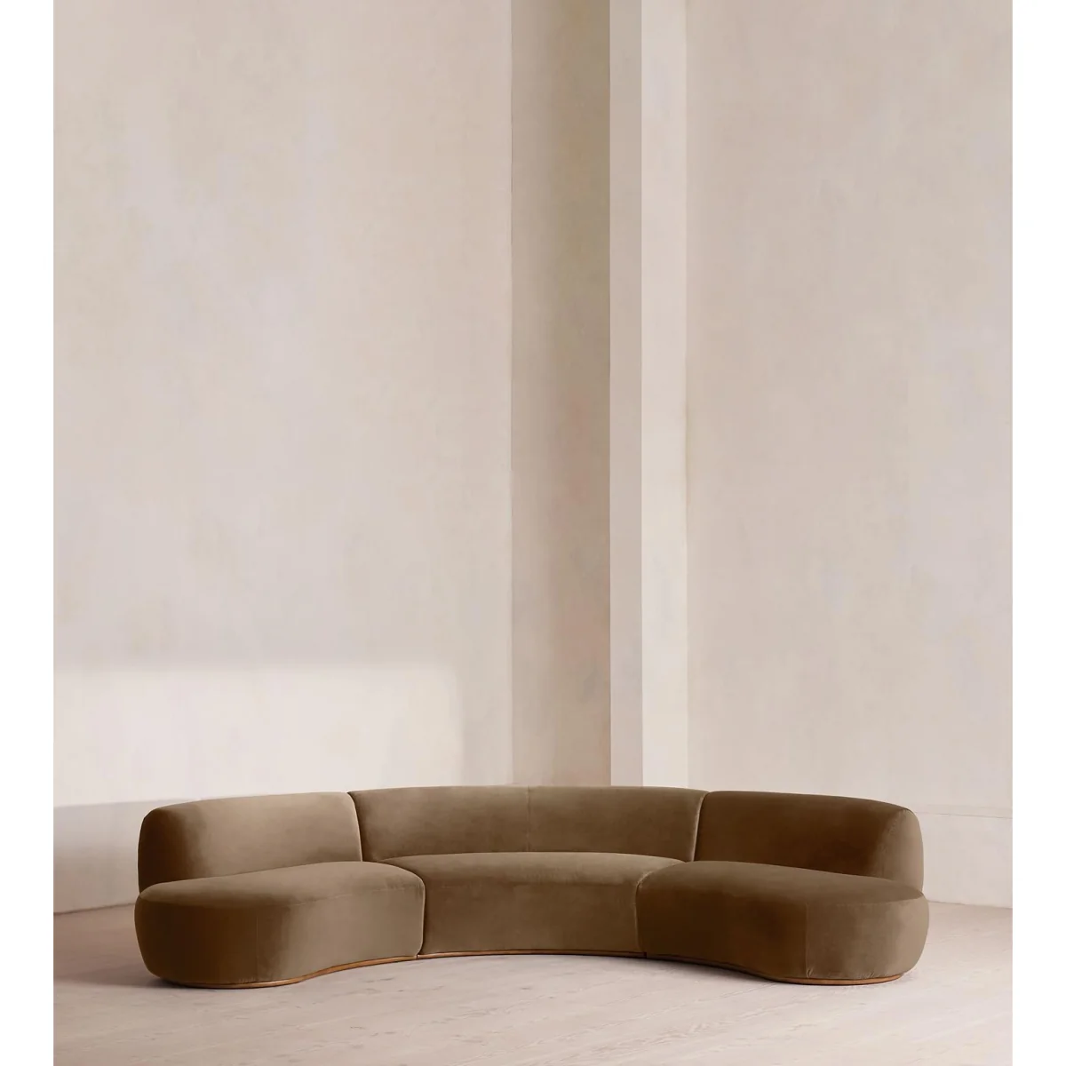 Aline Serpentine Modular Sofa, Six Seater, Velvet, Truffle, UK – image 2