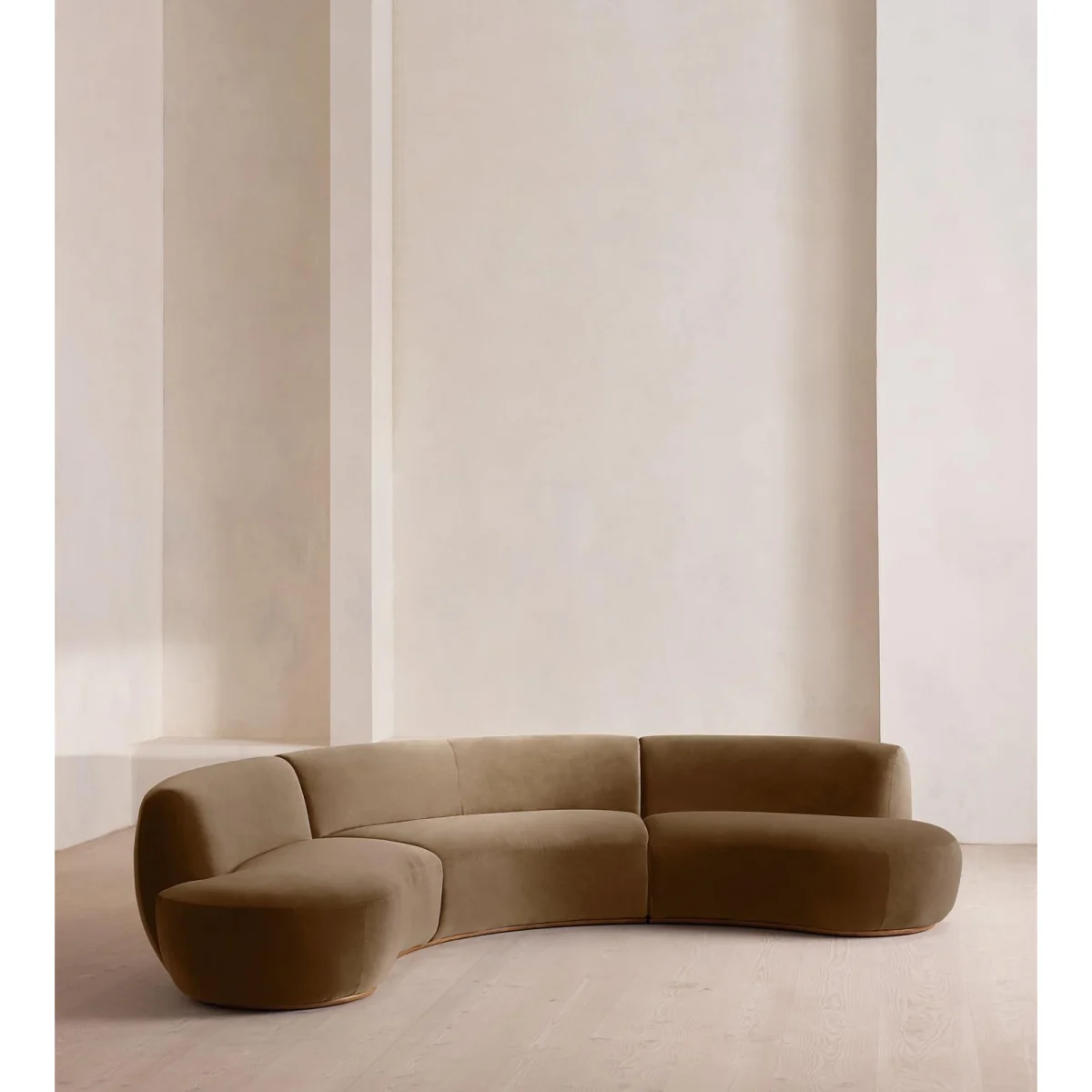 Aline Serpentine Modular Sofa, Six Seater, Velvet, Truffle, UK – image 3