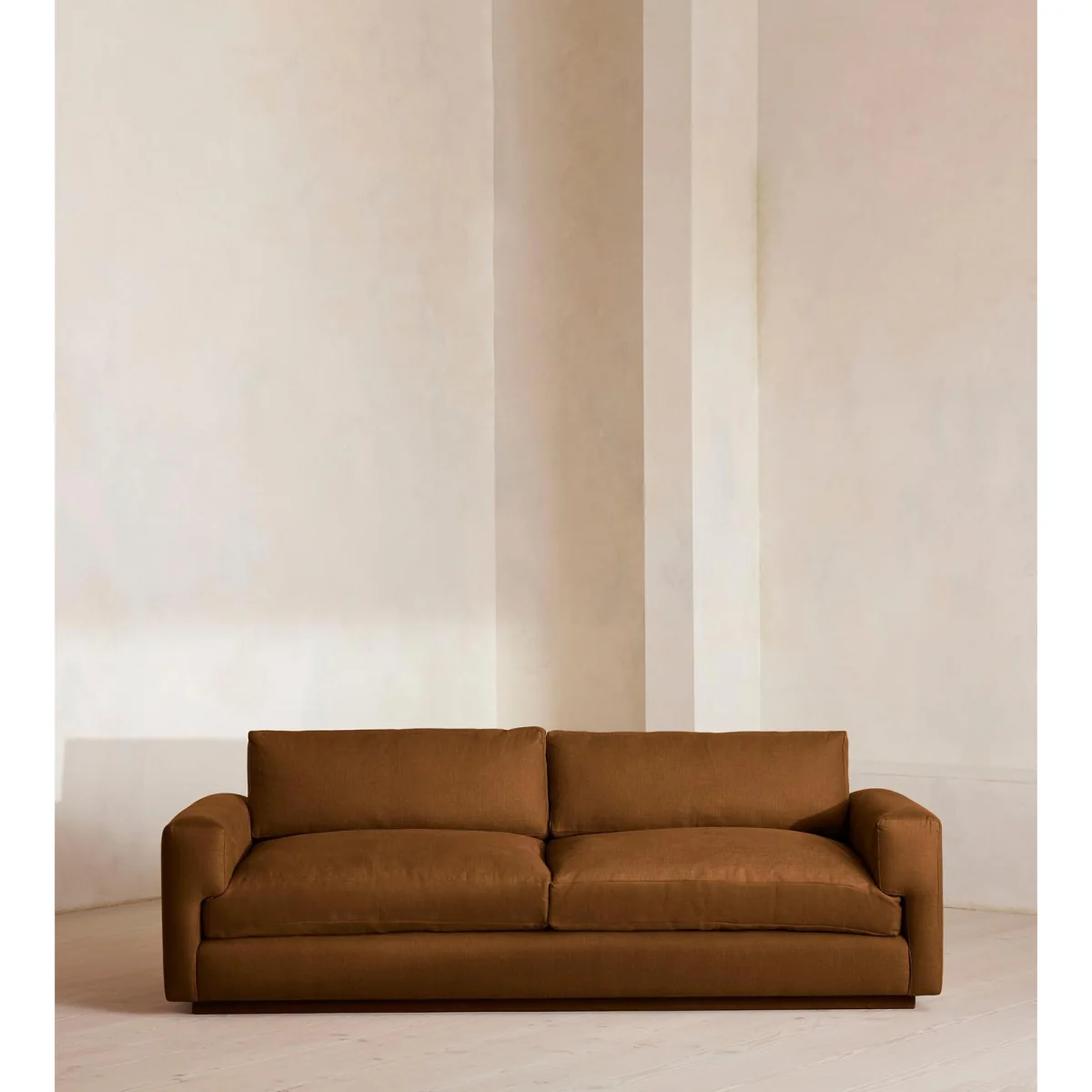 Mossley Three Seater Sofa, Linen, Terracotta, UK – image 2
