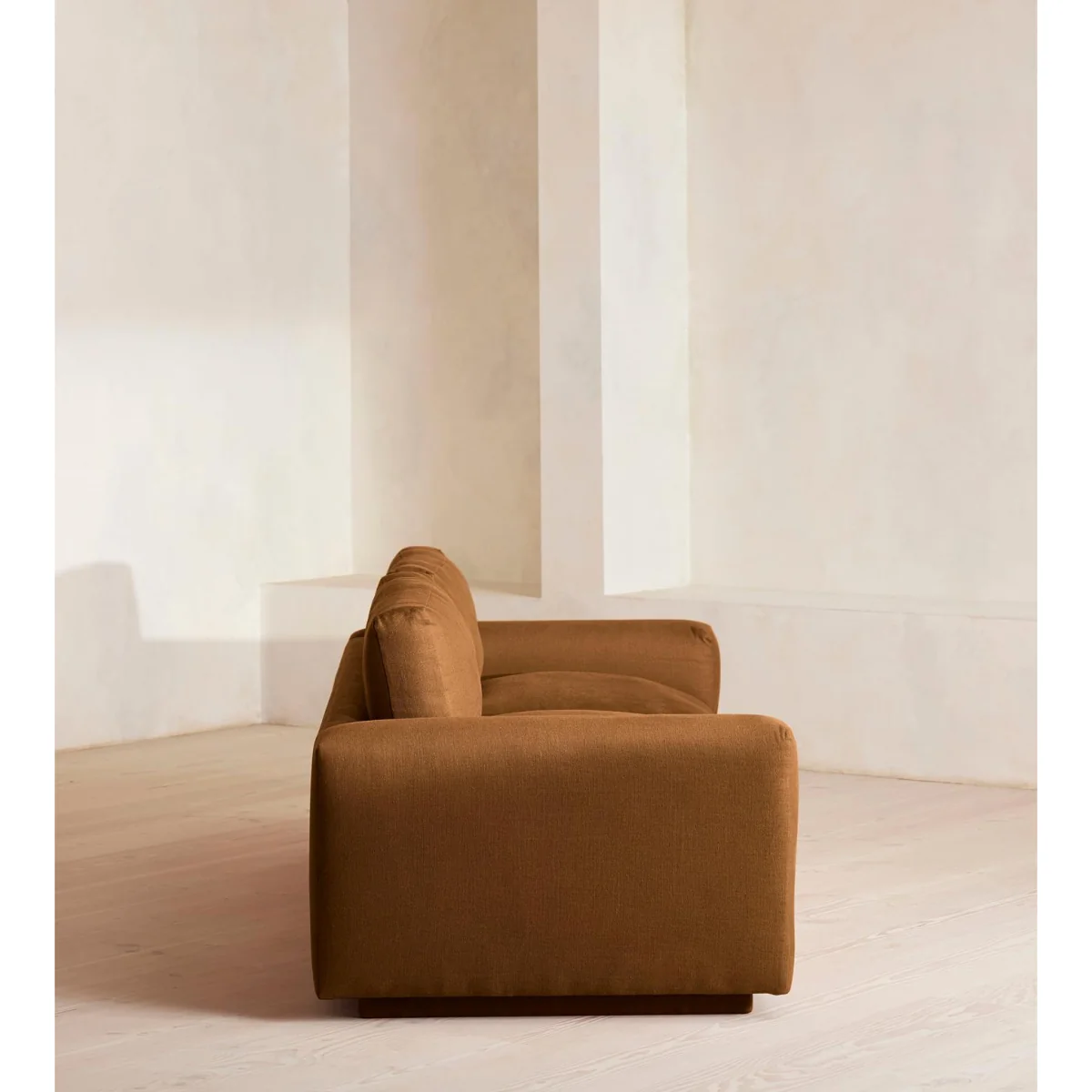 Mossley Three Seater Sofa, Linen, Terracotta, UK – image 4