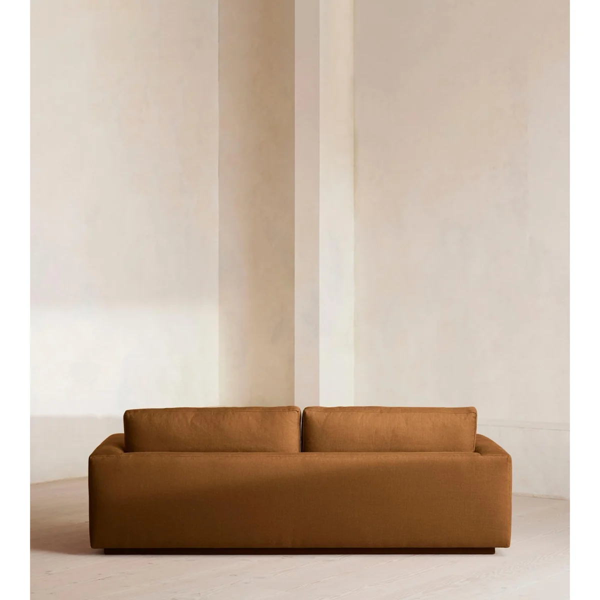 Mossley Three Seater Sofa, Linen, Terracotta, UK – image 5
