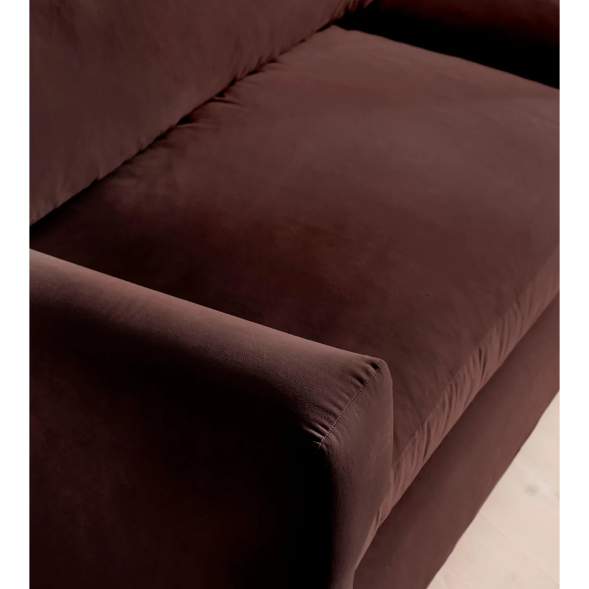 Mossley Four Seater Sofa, Velvet, Aubergine, UK – image 7