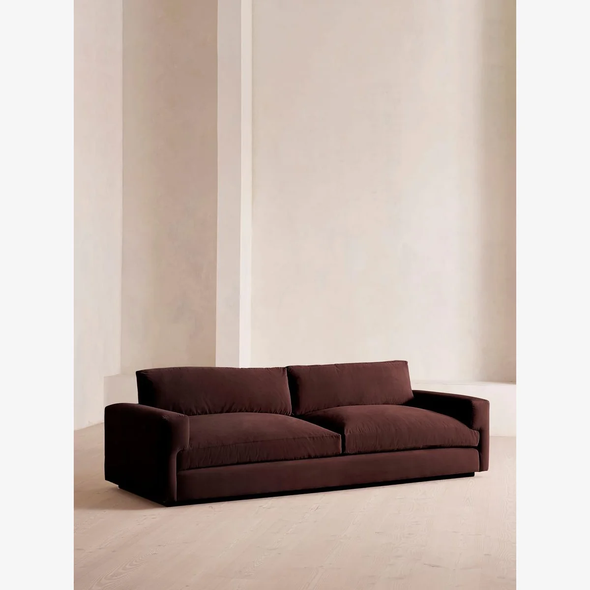Mossley Four Seater Sofa, Velvet, Aubergine, UK – image 1