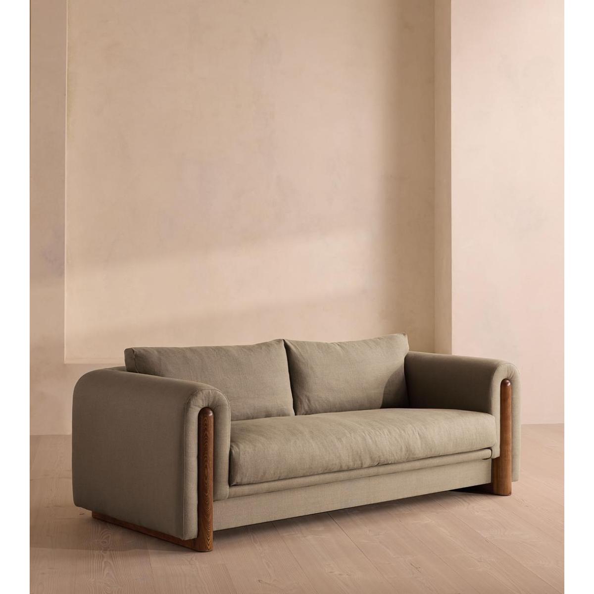 Faarell Three Seater Sofa, Linen, Mushroom – image 3