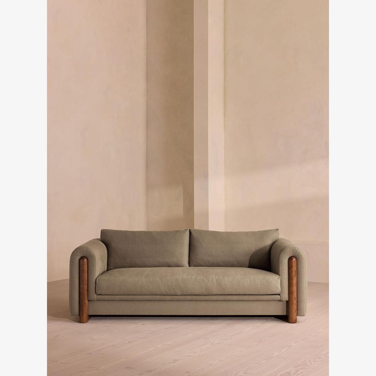 Faarell Three Seater Sofa, Linen, Mushroom – image 1