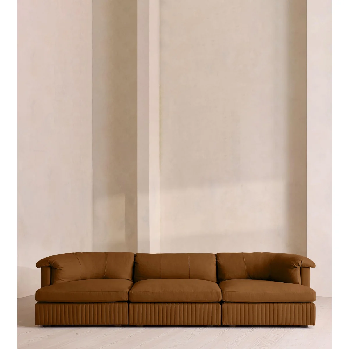 Oona Deep Sit Modular Sofa, Four Seater, Linen, Terracotta, UK – image 2