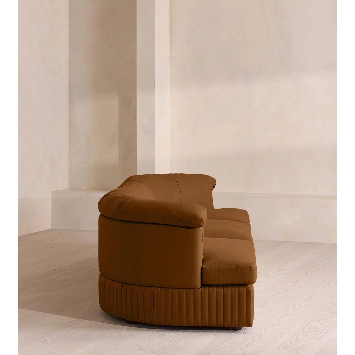 Oona Deep Sit Modular Sofa, Four Seater, Linen, Terracotta, UK – image 4