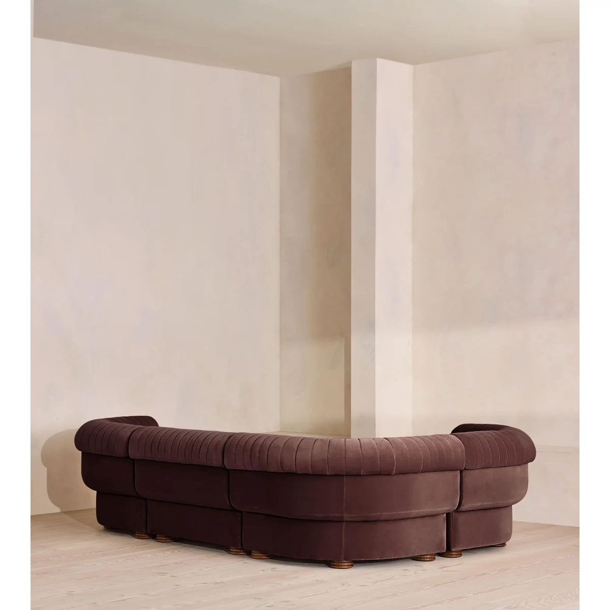 Rava Modular Sofa, L-Shape Sofa, Velvet, Aubergine, UK – image 4