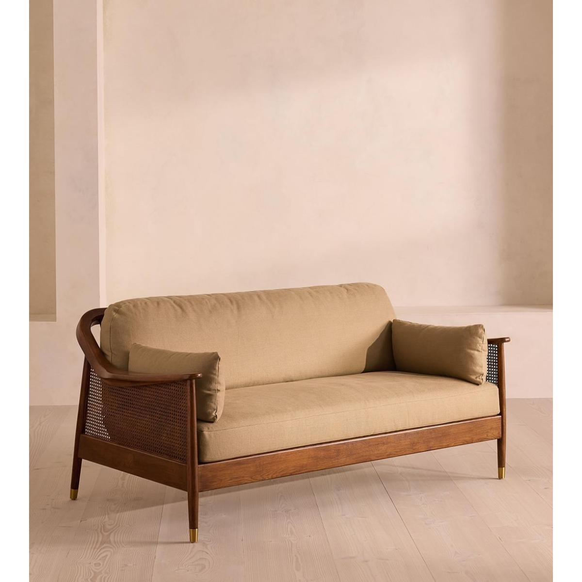 Atlanta Three Seater Sofa, Linen, Wheat – image 2