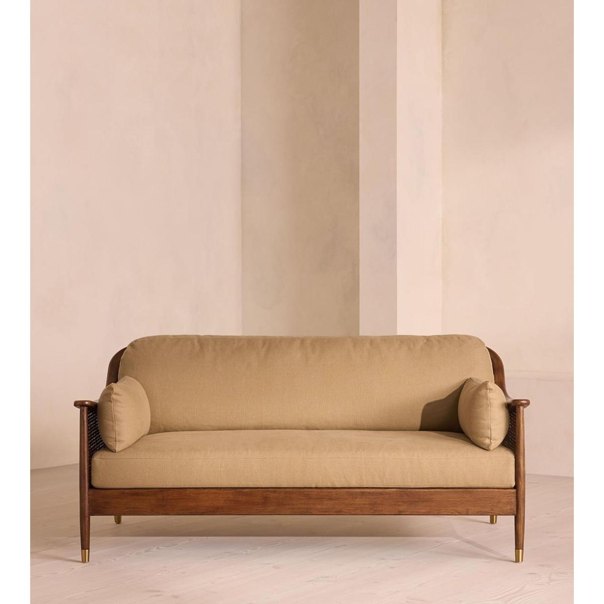 Atlanta Three Seater Sofa, Linen, Wheat – image 3