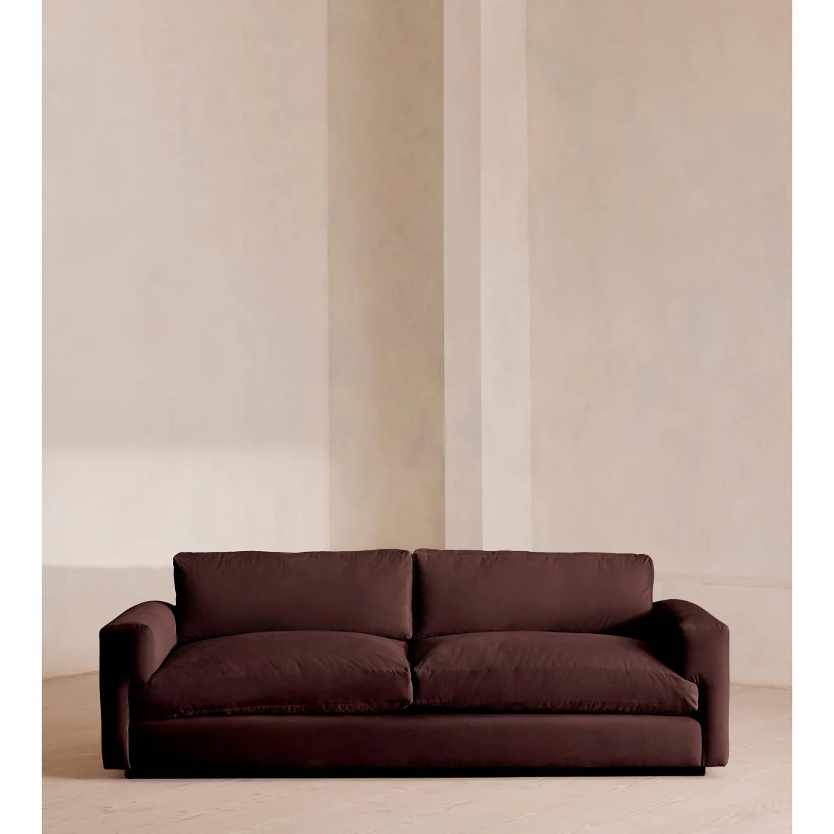 Mossley Three Seater Sofa, Velvet, Aubergine, UK – image 3