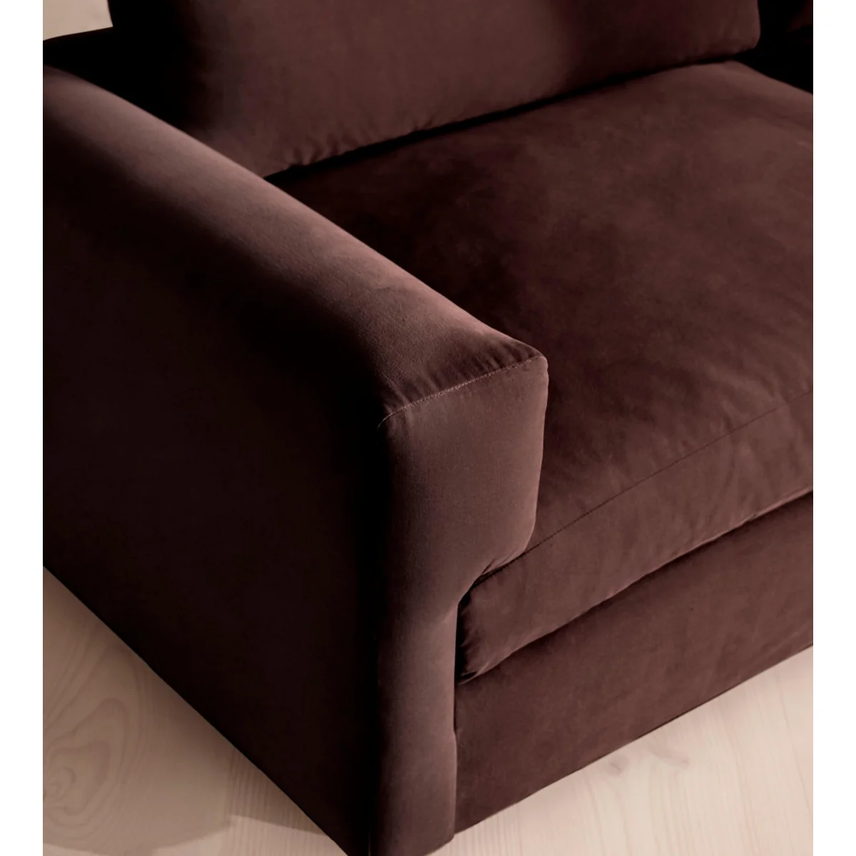 Mossley Three Seater Sofa, Velvet, Aubergine, UK – image 6