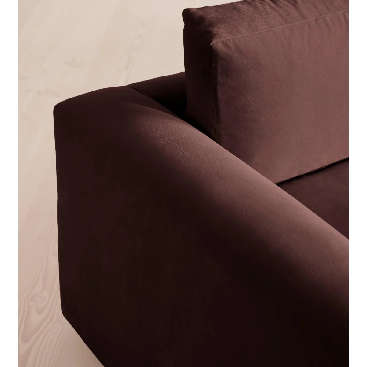 Mossley Three Seater Sofa, Velvet, Aubergine, UK – image 7